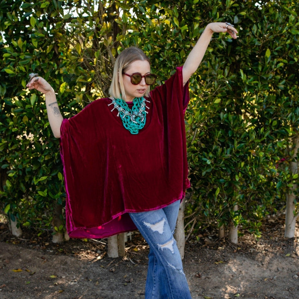 Jennifer Grace Zandra Silk Velvet Top